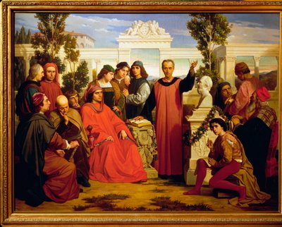 Fejring af Platons fødselsdag i Lorenzo Il Magnificos villa i Careggi den 7. november af Luigi Mussini