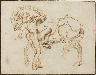 Kavalerist, der besætter en hest af Luigi Sabatelli I
