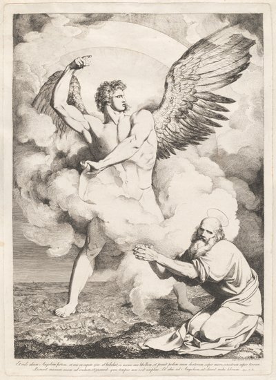 Og jeg så en anden stærk engel... (Apokalypsens engel, der viser sig for Sankt Johannes) af Luigi Sabatelli I