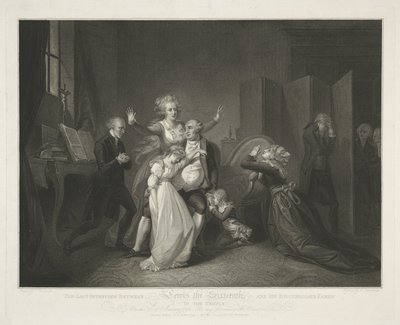 Sidste komsammen for Ludvig XVI og hans familie af Luigi Schiavonetti