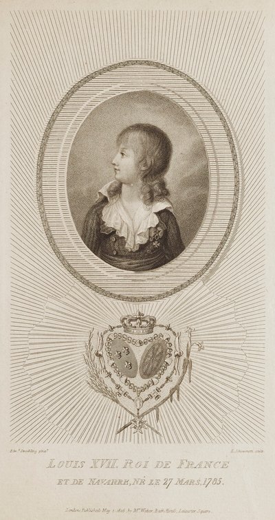 Louis XVII, konge af Frankrig af Luigi Schiavonetti