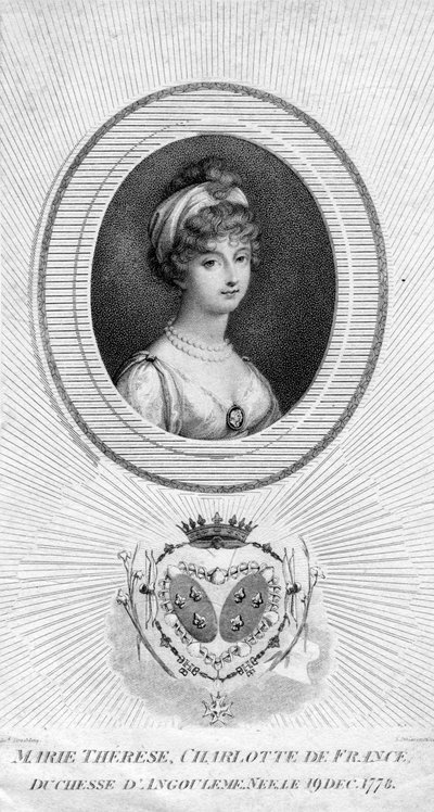 Marie-Therese-Charlotte de Bourbon, hertuginde af Angouleme og Dauphine af Frankrig, 1805. af Luigi Schiavonetti