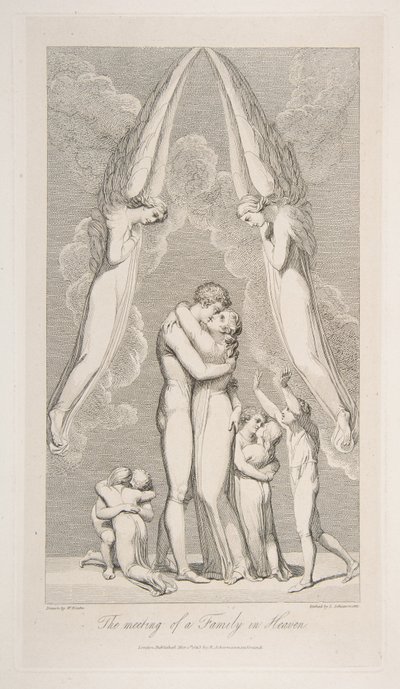 The Meeting of a Family in Heaven, fra Graven, et digt af Robert Blair, 1. marts 1813. af Luigi Schiavonetti