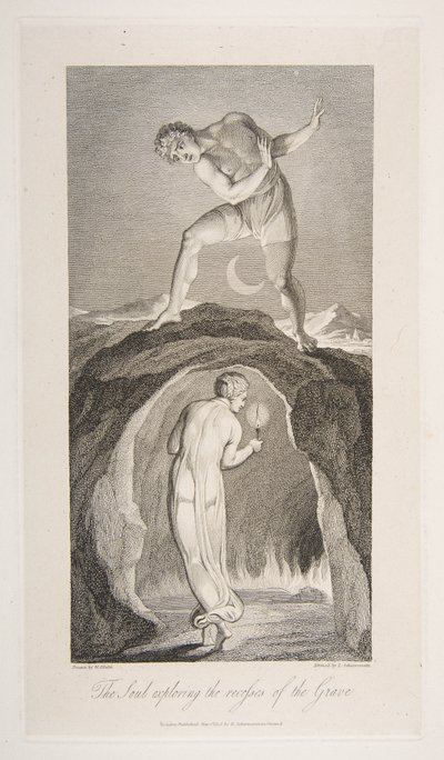 The Soul Exploring the Recesses of the Grave, fra The Grave, et digt af Robert Bl..., 1. marts 1813. af Luigi Schiavonetti