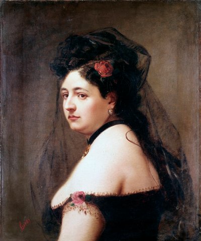 Portræt af Elisabetta Galletti Gianoli, italiensk sangerinde (Maleri af Luigi Sorio