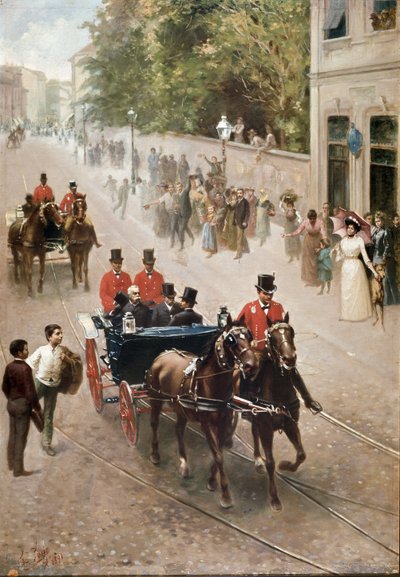 Kongen af Italien Umberto I af Savoyen i Monza af Luigi Sorio