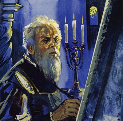 I en alder af 75 år led Tizian af svigtende syn (farvelitografi) af Luis Arcas Brauner