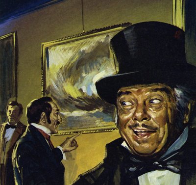 Turners maleri "Snowstorm" på Royal Academy (farvelitografi) af Luis Arcas Brauner