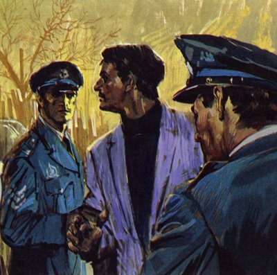 Van Meegeren blev beskyldt for at sælge malerier til nazisterne under krigen (farvelitografi) af Luis Arcas Brauner