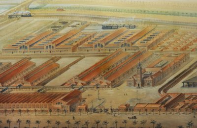 Slagteri og husdyrmarked af Luis Bellido y González