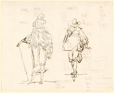 To figurer, den ene klædt i fransk Louis XIII-stil og den anden i spansk 1600-tals stil af Luis Paret y Alcazar