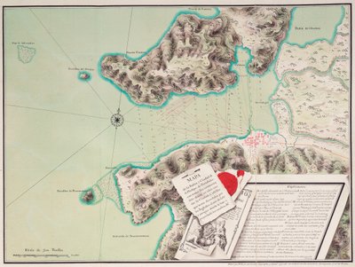 Kort over bugten og byen S. Phelipe de Portobelo af Luis de Surville