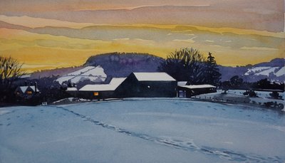 Solnedgang på en vintergård af Luisa Millicent