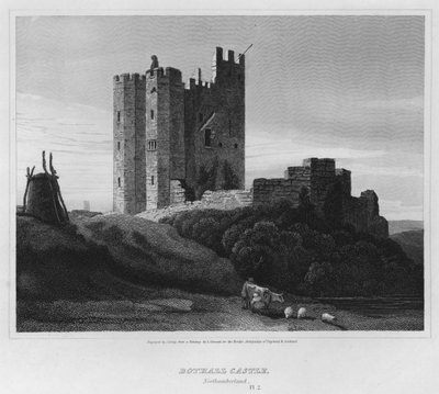 Bothall Castle, Northumberland (gravering) af Luke (after) Clennell