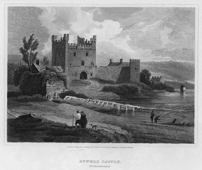 Bywell Castle, Northumberland (gravering) af Luke (after) Clennell