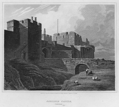 Carlisle Castle, Cumberland (gravering) af Luke (after) Clennell
