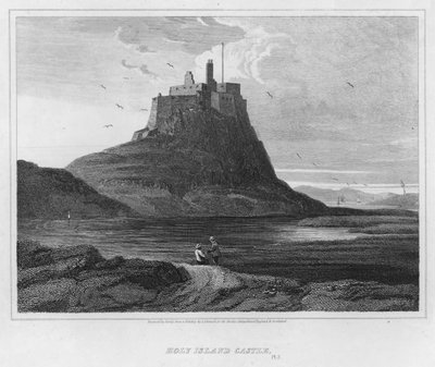 Holy Island Castle (gravering) af Luke (after) Clennell