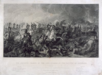 Livgardens afgørende anklage ved Waterloo af Luke (after) Clennell