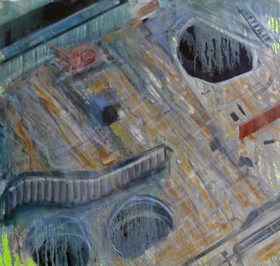 Metastruktur V, 2015 (olie på lærred) af Luke M Walker