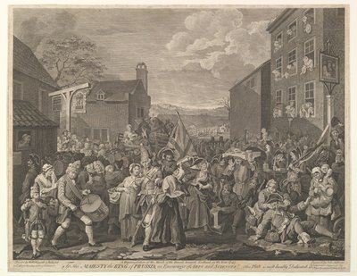 Marchen til Finchley - En repræsentation af vagternes march mod Scotla..., 12. juni 1761. af Luke Sullivan