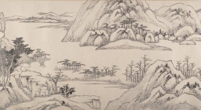 Flodlandskab i efteråret, dateret 1661. af Luo Mu