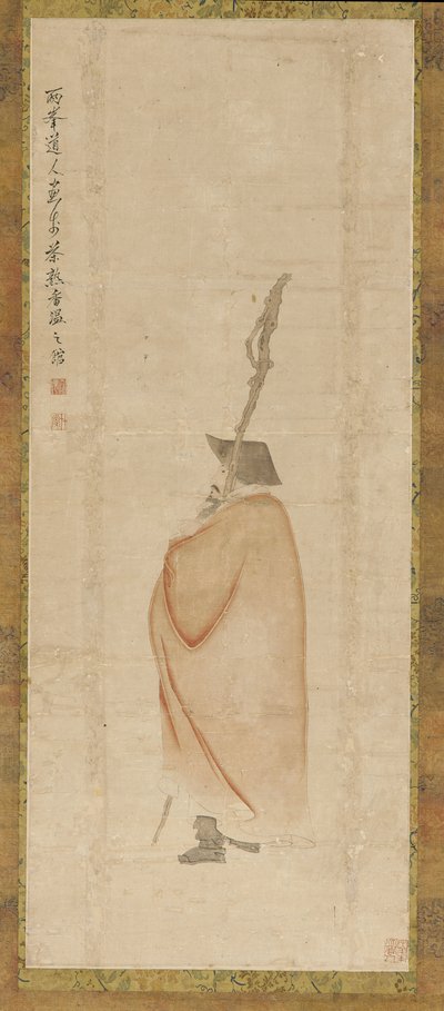 Stående mand i rød frakke, Qing-dynastiet, 1700-tallet. af Luo Ping