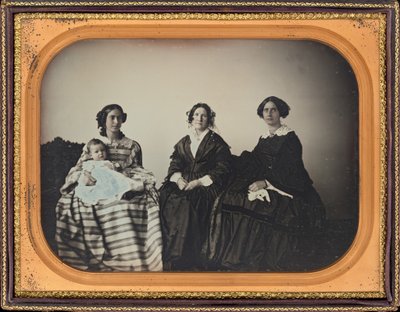 Portræt af en mor, et barn og to kvinder,ca. 1850 (foto) af Luther Holman Hale