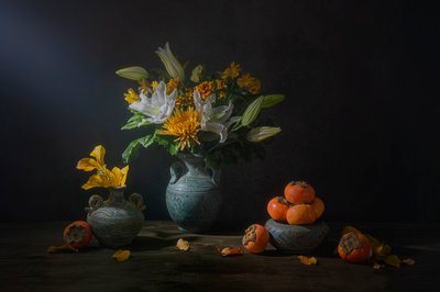 Efterårsblomster og frugt af Lydia Jacobs