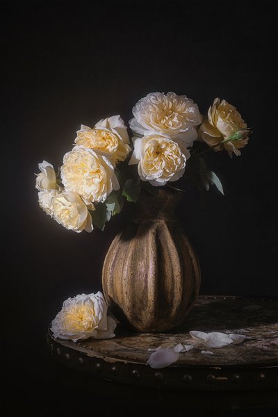 Elegant rosestilleben af Lydia Jacobs