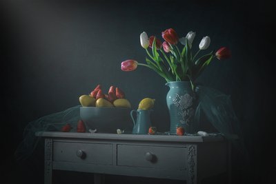 Stemningsfulde tulipaner og citroner af Lydia Jacobs