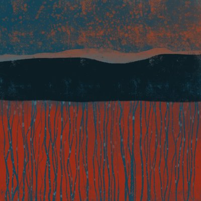 Moody Orange Field af MANSI SAXENA