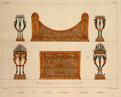 Møbeldesign, graveret af Mme Soyer, plade 28 fra 