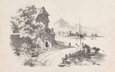 Landevej langs en sø af M. Baumhauer