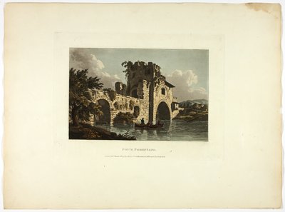 Ponte Nomentano, plade syvogtyve fra Roms ruiner af M. Dubourg