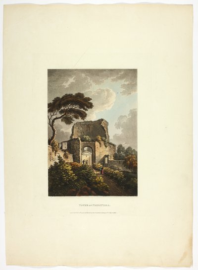 Pignattara-tårnet, planche toogtyve fra Roms ruiner af M. Dubourg