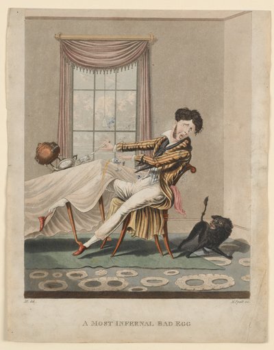 A Most Infernal Bad Egg, tryk lavet af H. Pyall, ca. 1825 (håndkoloreret gravering) af M. Egerton