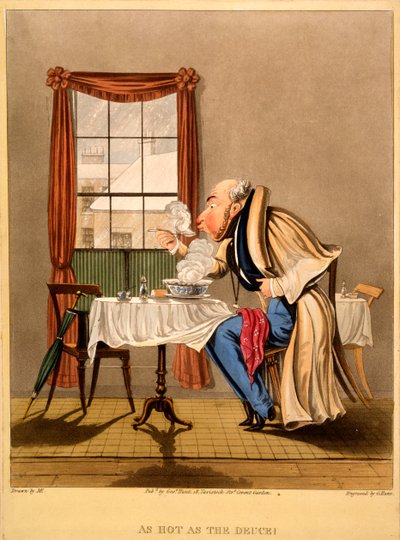 As Hot as the Deuce!, tryk lavet af George Hunt, 1827 (håndfarvet gravering) af M. Egerton