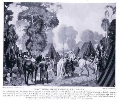 Henry holder Beckets stigbøjlen AD1170, 1920
