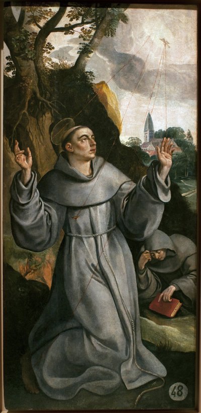Sankt Francois af Assisi (1181-1226). Maleri af Martin (Maarten) de Vos (1532-1604), olie på træ af Maarten de Vos