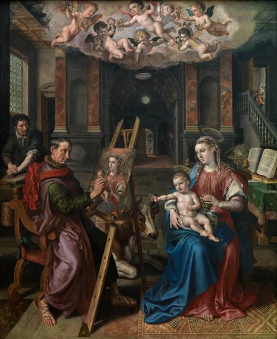 St. Luke maler jomfruen af Maarten de Vos