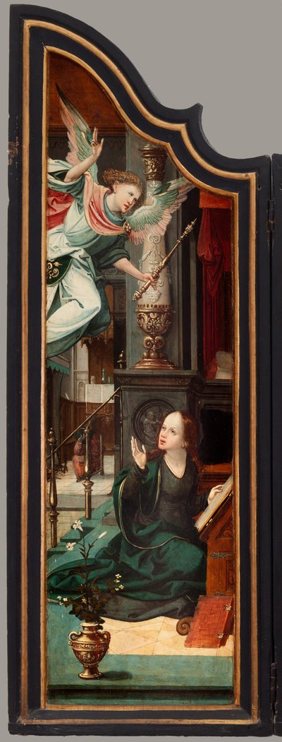 Triptych. Maarten de Vos. 16. århundrede. Olie på træ. Altertavle åbnede venstre fløj. af Maarten de Vos