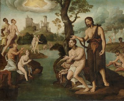 Kristi dåb af Maarten van Heemskerck (circle of)
