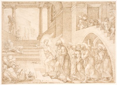 Apostlene udfries af fængslet af en engel af Maarten van Heemskerck
