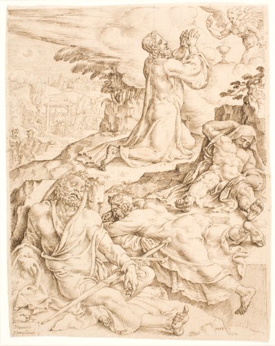 Kristus på Oliebjerget af Maarten van Heemskerck