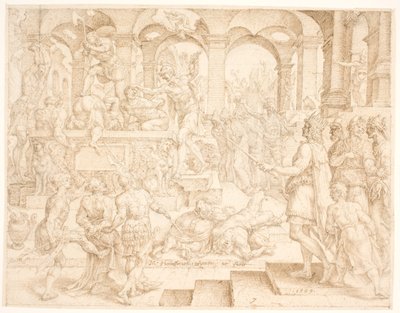 Josias befaler, at alle højenes præster skal dræbes af Maarten van Heemskerck