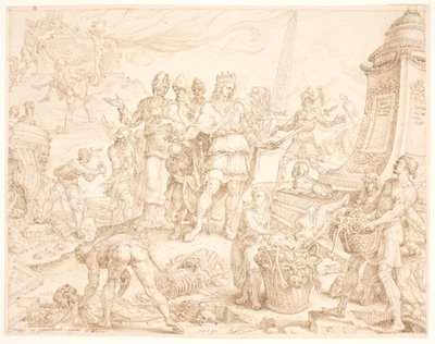 Josias befaler, at graven med den guds mand, der kom fra Juda, skal skånes af Maarten van Heemskerck