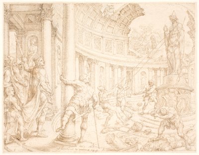Josias befaler, at stenstøtterne af Astarte, Kemosj og Milkom skal nedbrydes og omhugges af Maarten van Heemskerck