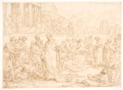 Peter og de øvrige apostle helbreder de syge af Maarten van Heemskerck