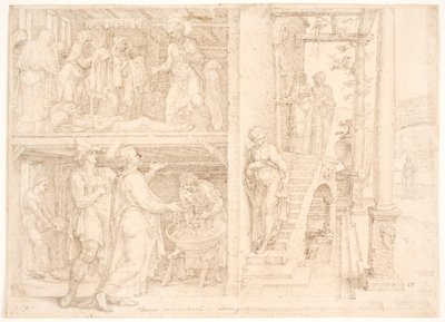 Peter opvækker Tabita af Maarten van Heemskerck