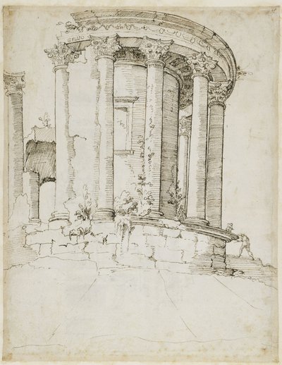 Rundtempel i Tivoli af Maarten van Heemskerck